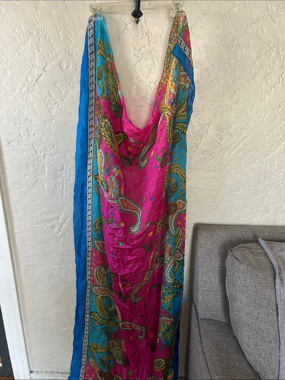 Vintage 100% Silk Paisley Print Scarf
